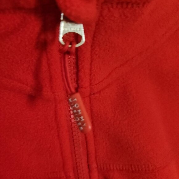 Tommy Hilfiger Red Subtle Spell Out Fleece Full Zip Top Size L - Picture 4 of 8